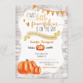 Sweet Little Citrouille Baby shower Invitation