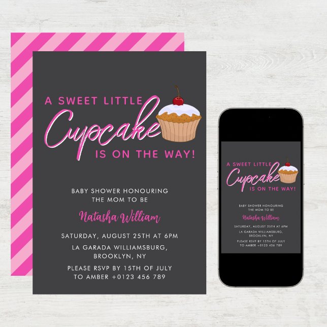 Sweet Little Cupcake Girl Babydusche Einladung (Von Creator hochgeladen)