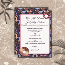 Sweet Little Donut Lila Geburtserklärung Einladung