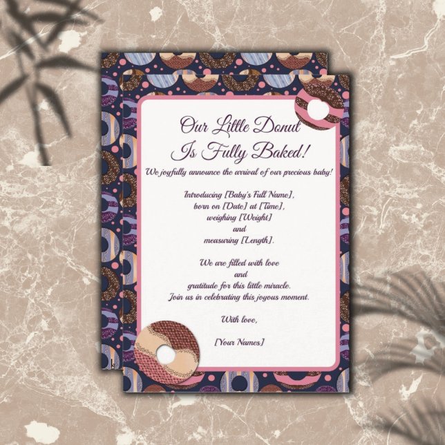 Sweet Little Donut Lila Geburtserklärung Einladung (Von Creator hochgeladen)