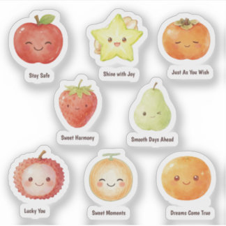 Sweet Little Fruit Wishes cute Fruit Aufkleber