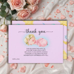 Sweet Little Girl Baby shower Carte de remerciemen
