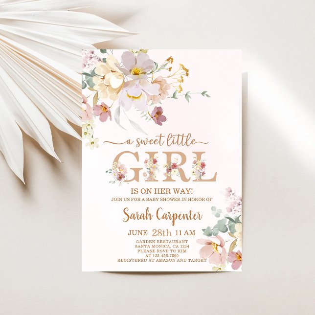 Sweet Little Girl Baby Shower Einladung (Von Creator hochgeladen)