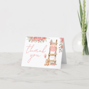 Sweet Little Girl Boho Baby Shower Dankeskarte