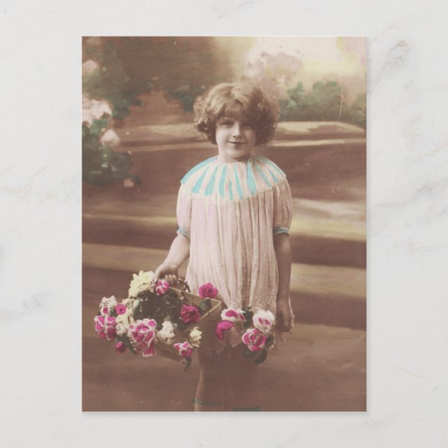 Sweet Little Girl Portrait des années 1910 carte p (Devant)