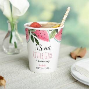 Sweet Little Girl Watermelon Babydusche Pappbecher