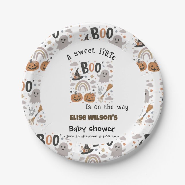 Sweet Little Halloween boo is on the way Pappteller (Vorderseite)