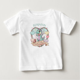 Sweet Little Hearts Dino Birthday Personalized Baby T-shirt