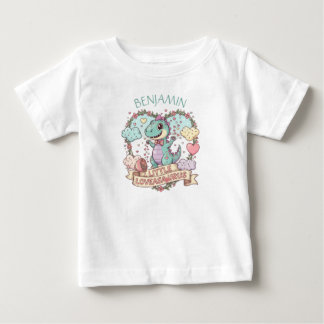 Sweet Little Hearts Dino Birthday Personalized Baby T-shirt