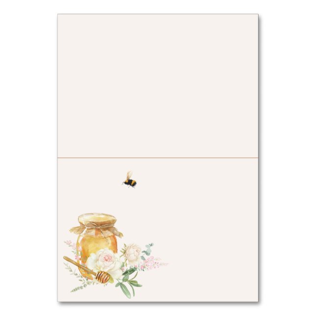 Sweet Little Honey Baby Dusche Platzkarte Tischnummer (Vorderseite)