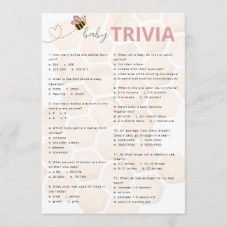 Sweet Little Honey Baby Shower Baby Trivia Mitteilungskarte