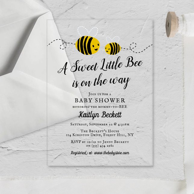 Sweet Little Honey Bee Baby Dusche Acryleinladungen (Von Creator hochgeladen)