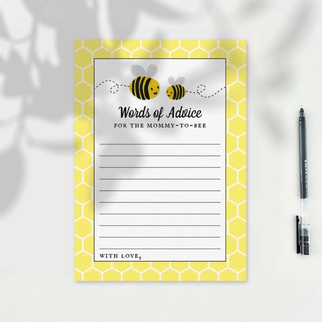 Sweet Little Honey Bee Baby Dusche Hinweiskarte (Von Creator hochgeladen)