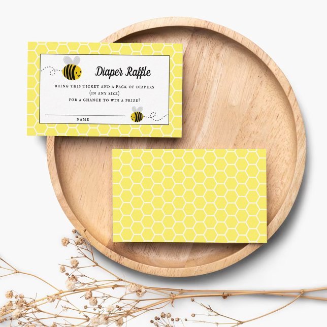 Sweet Little Honey Bee Baby Dusche Windel Raffle Begleitkarte (Von Creator hochgeladen)