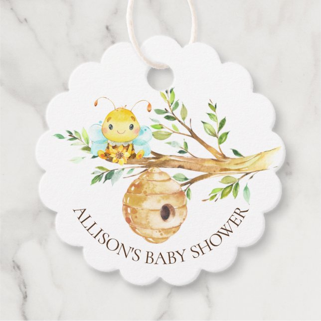 Sweet Little Honey Bee Baby Shower Gefallen Geschenkanhänger (Vorderseite)