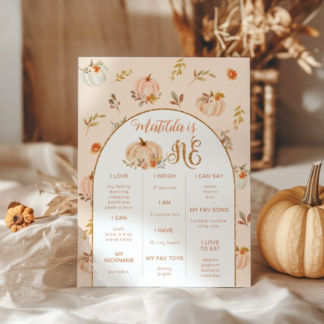 Sweet Little Kürbis Geburtstagsfeier Meilenstein Poster (Von Creator hochgeladen)