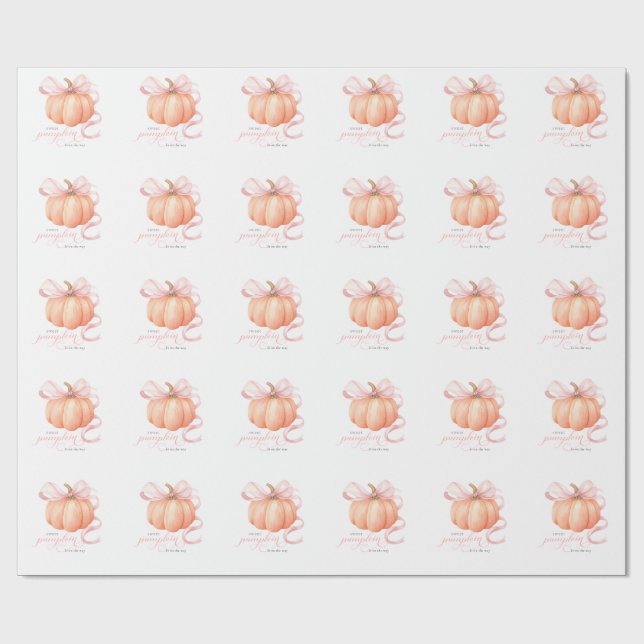 Sweet Little Kürbis Pink Bogen ist auf dem Weg Geschenkpapier (Flach)