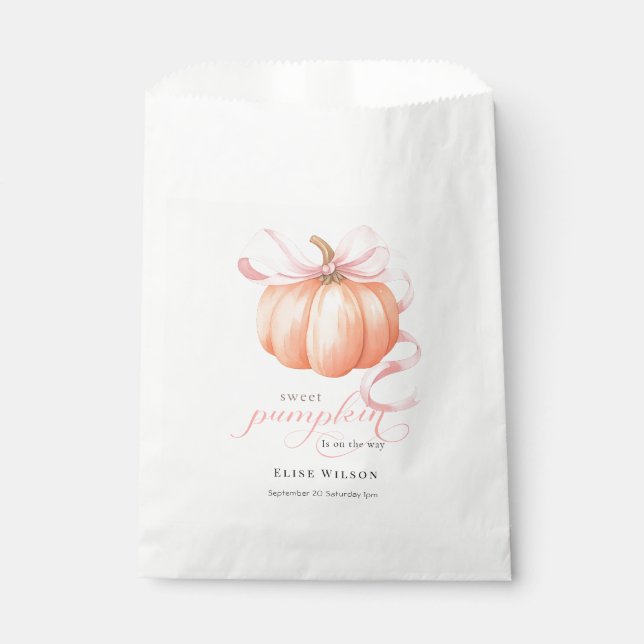 Sweet Little Kürbis Pink Bogen ist auf dem Weg Geschenktütchen (Vorderseite)