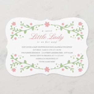 Sweet Little Lady Baby Dusche Einladung
