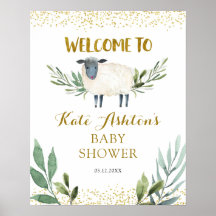 Sweet Little Lamb Affiche de bienvenue de verdure