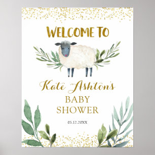Sweet Little Lamb Affiche de bienvenue de verdure