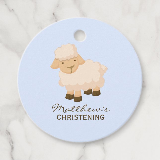 Sweet Little Lamb Baby Baptisse Geschenkanhänger (Vorderseite)