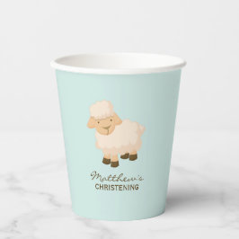 Sweet Little Lamb Baby Christening Pappbecher