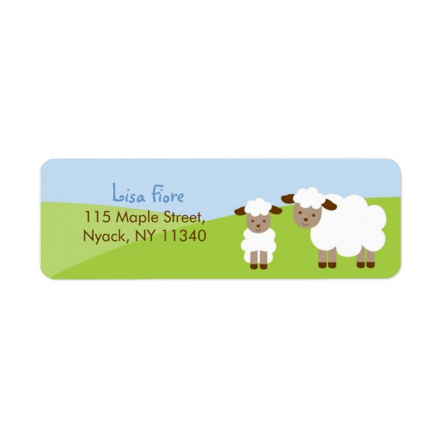 Sweet Little Lamb Baby Dusche Adressetiketten (Vorne)