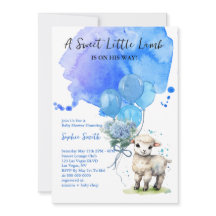 Sweet Little Lamb Baby Dusche Blue Wasserfarbe