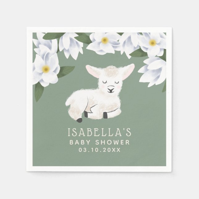Sweet Little Lamb Baby Dusche Serviette (Vorderseite)