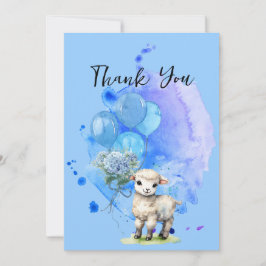 Sweet Little Lamb Blue Hyrangea Balloons Vielen Da Einladung