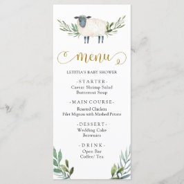 Sweet Little Lamb Greenerity Baby Shower Menü Menükarte