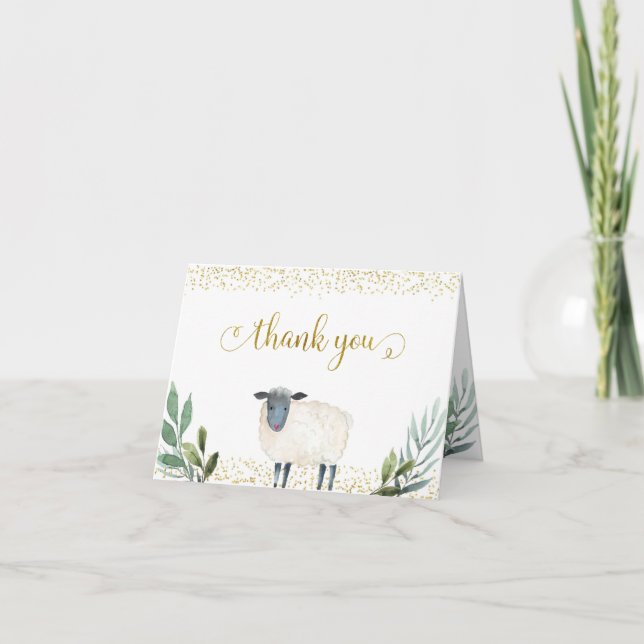 Sweet Little Lamb Greenerity Faltkarte Dankeskarte (Vorderseite)