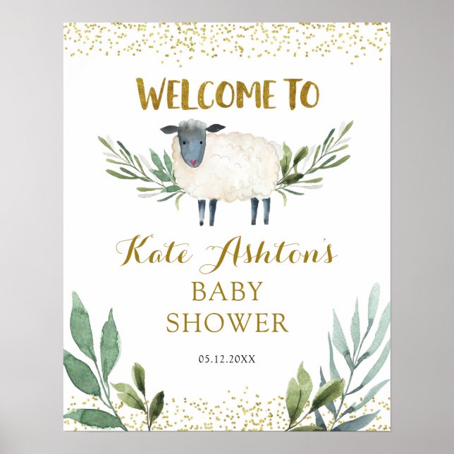 Sweet Little Lamb Greenerity Willkommenszeichen Poster (Vorne)