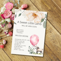 Sweet Little Lamb Pink Ballon Grüne