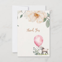 Sweet Little Lamb Pink Floral Baby Dusche Dankeskarte