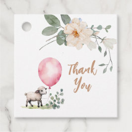Sweet Little Lamb Pink Floral Geschenkanhänger