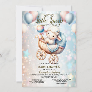 Sweet Little Lamp Baby Dusche Balloons Schöne Einladung