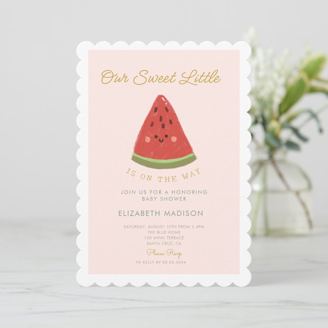 Sweet Little Melon ist auf dem Weg Baby Dusche Einladung (Von Creator hochgeladen)