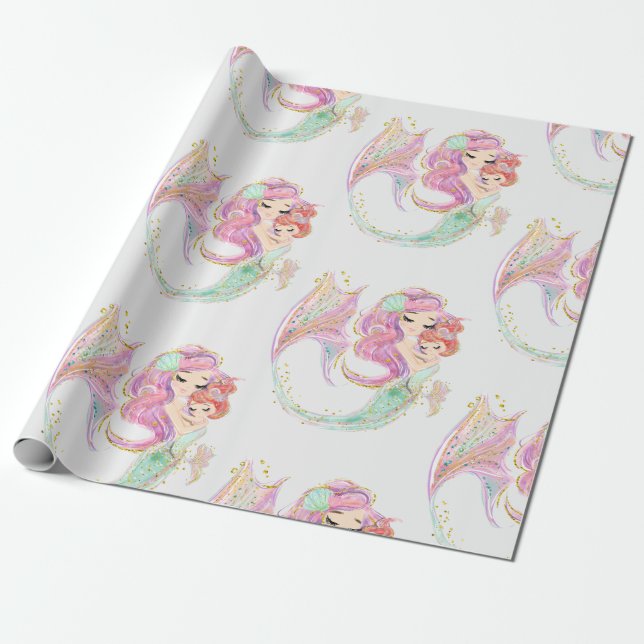 Sweet Little Mermaid Geschenkpapier (Ungerollt)