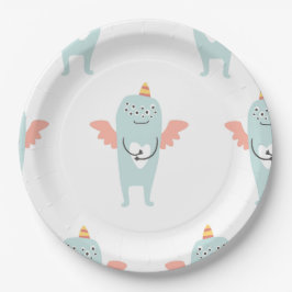 Sweet Little Mint Green Monster Party Plate Pappteller