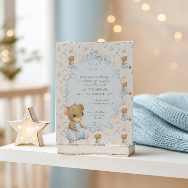 Sweet Little Mouse Baby Shower Invitation (Créateur téléchargé)