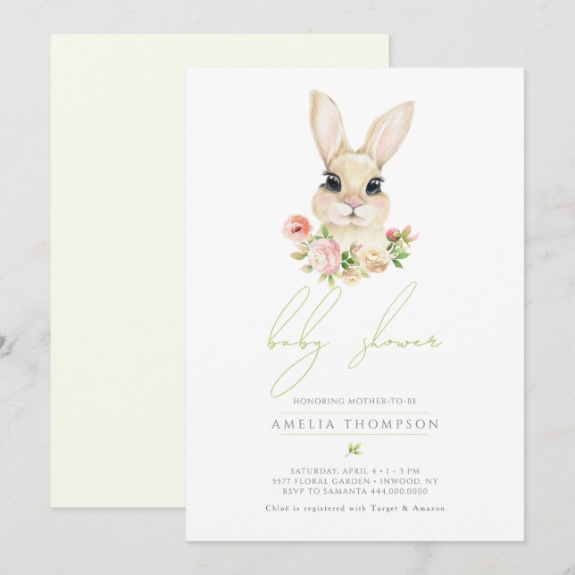 Sweet Little Oaster Bunny Baby Dusche Einladung (Vorne/Hinten)