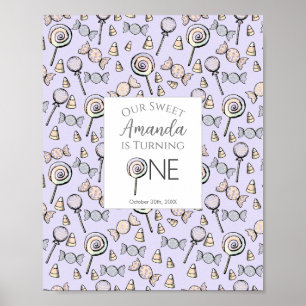 Sweet Little One Candy Thema erste Geburtstag Poster