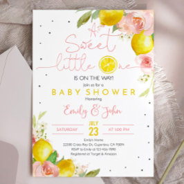 Sweet Little One Lemon Baby shower Invitation rose