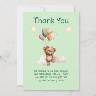 Sweet Little One on Way Green Baby Shower Dankeskarte