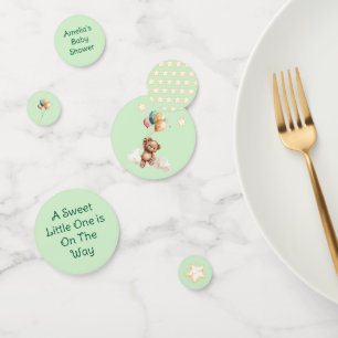 Sweet Little One on Way Green Baby Shower Konfetti
