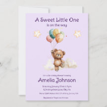 Sweet Little One on Way Lavender Baby Dusche