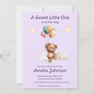 Sweet Little One on Way Lavender Baby Dusche Einladung
