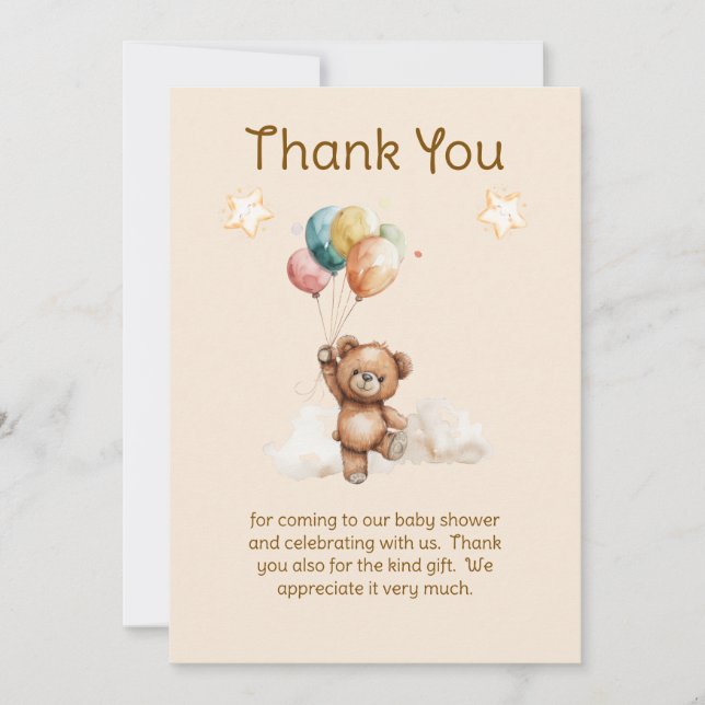Sweet Little One on Way Neutral Baby Shower Dankeskarte (Vorderseite)